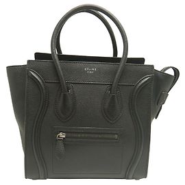 Céline Celine Micro Luggage Tote in pelle di vitello nera