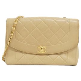 Borsa a tracolla Chanel in pelle d'agnello beige