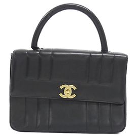 Borsa Chanel in pelle d'agnello nera