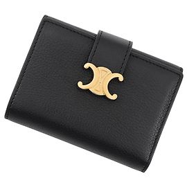 Céline Celine Tri-fold Portemonnaie aus schwarzem Leder