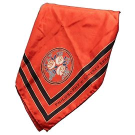 Philosophy di Lorenzo Serafini Foulard in seta rosso con stampa floreale
