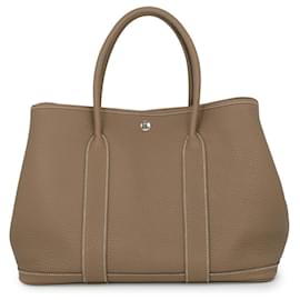 Borsa Tote Hermes Garden PM in Grigio Etoupe - Hermès