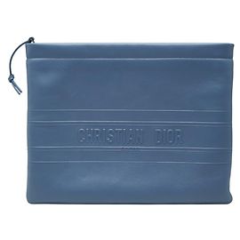 Clutch Christian Dior in pelle blu