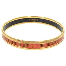 Hermes Email PM Metal Gold Orange Bangle Bracelet - Hermès
