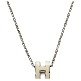 Collier Hermes Pop H Mini White Silver Hardware - Hermès