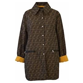 FENDI JEANS Reversible Zucca FF Monogram Yellow Jacke IT 42 US 6 - Fendi