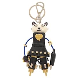 Portachiavi ciondolo Prada Cat Robot in pelle Saffiano