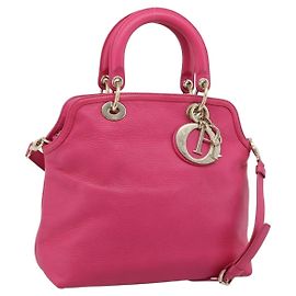 Borsa Christian Dior Diorissimo in pelle 2way Rosa Oro Auth bs36402V
