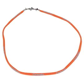 CHANEL Brillenband Canvas Orange Silver CC Auth bs36467 - Chanel