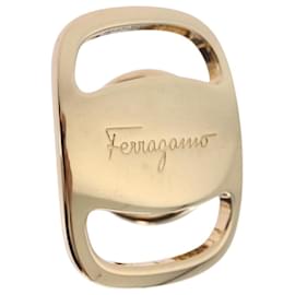 Salvatore Ferragamo Vala Schalring Metall Gold-Ton Auth BA14744A