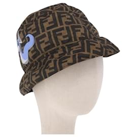 Cappello Bucket FENDI x FRGMT x POKEMON Dratini Nylon Brown Blue Auth 167450SM - Fendi