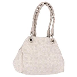 Borsa Salvatore Ferragamo Jacquard Ivory Silver Auth BA14190A