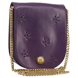 Céline Borsa a tracolla CELINE Star Ball Chain in pelle Viola Oro Auth 193407V