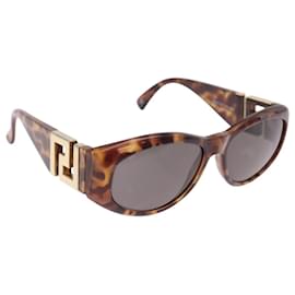 Gafas de sol Gianni Versace Plastic Brown Gold Tone Auth BA14752