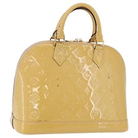 LOUIS VUITTON Monogram Vernis Alma PM Hand Bag Galet LV Auth 192614