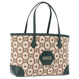Borsa Tote GUCCI Ofidia Canvas Green Gold 676681 Auth 192482V