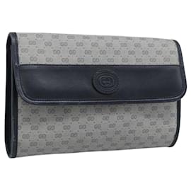 Borsa a Pochette GUCCI Micro GG PVC Leather Navy 004 89 0265 Auth gh2263
