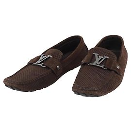 Scarpe da guida LOUIS VUITTON linea Monte Carlo Marrone LV Auth 192495A