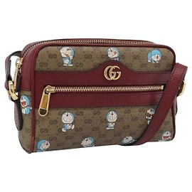 GUCCI Micro GG Supreme Doraemon Collaboration PVC Beige Gold 647784 Auth 193911M
