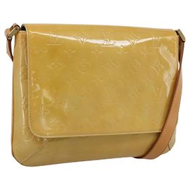 LOUIS VUITTON Monogram Vernis Thompson Street Bag Beige M91301 LV Auth gh2282A