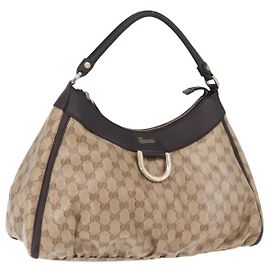 Borsa GUCCI GG Crystal Abbey Coated Canvas Outlet Beige Gold 272380 Auth 194842V
