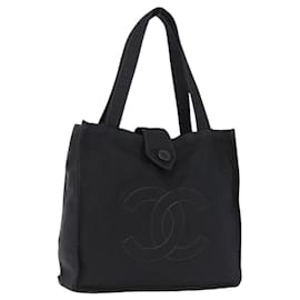 Borsa Tote CHANEL Nylon Nero Oro CC Auth 192486A