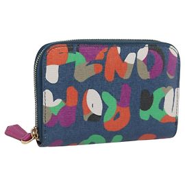 Portamonete FENDI in pelle Navy Gold Auth 193435V