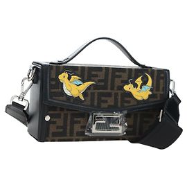 FENDI x FRGMT x POKEMON Soft Trunk Brown Silver 7VA565 Auth 167466SM