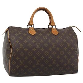 LOUIS VUITTON Monogram Speedy 35 Hand Bag M41524 LV Auth 194208V
