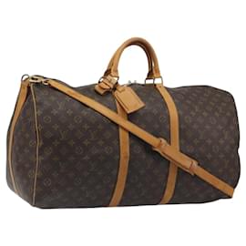 LOUIS VUITTON Monogram Keepall Bandouliere 60 Boston Bag M41412 LV Auth ka5556