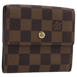 LOUIS VUITTON Damier Ebene Portefeuille Elise Wallet N61654 LV Auth 193590V