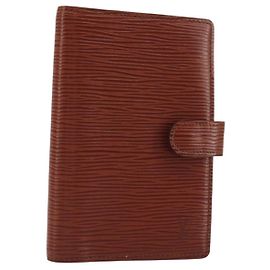 LOUIS VUITTON Epi Agenda PM Day Planner Cover Brown R20053 LV Auth hk3952