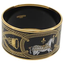 Bracelet HERMES Emile TGM métal Cloisonné Marron Foncé Auth 191963V - Hermès