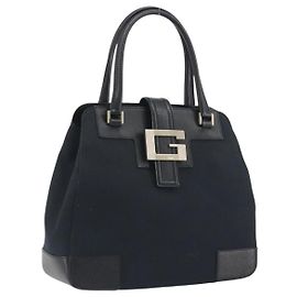 Borsa a mano GUCCI Canvas Black Gold Tone 002 1103 Auth BA14728A