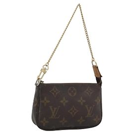 LOUIS VUITTON Monogram Mini Pochette Accessoires Pouch N41667 LV Auth bs36566