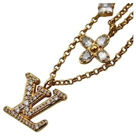 Collana Louis Vuitton strass dorata