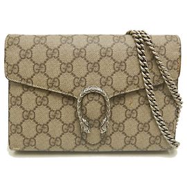 Portafoglio a catena GUCCI Dionysus - Borsa a tracolla Beige GG Supreme