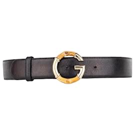 Cintura in pelle con fibbia Bamboo Gucci di Frida Giannini 2010s