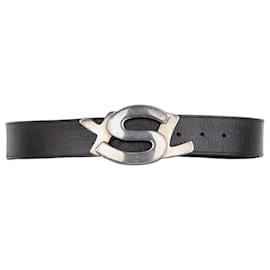 Cintura in pelle YSL Rive Gauche by Tom Ford anni 2000 con fibbia logo ‘Propaganda’ - Saint Laurent