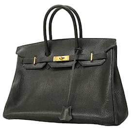 Hermes Birkin 35 Handtasche aus schwarzem Togo-Leder - Hermès