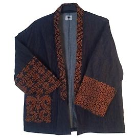 Christian Dior Bestickte Kimono-Denimjacke