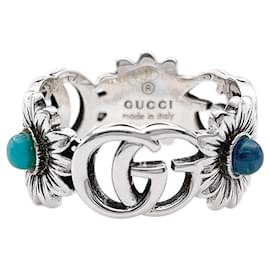 GUCCI Double G Flower Ring aus Türkis und Perlmutt