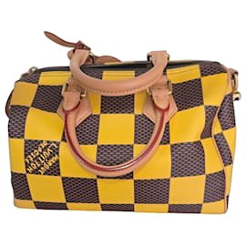 Louis Vuitton Speedy Bandouliere 25 Damier Azur Yellow