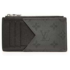Louis Vuitton Monogram Eclipse Reverse Taigarama Münz-Kartenhalter Schwarz