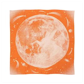 Hermès Carré 140 "CLAIR DE LUNE" Kaschmir x Seidentuch in Orange