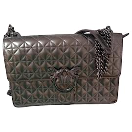 Sac Pinko Love Click en cuir métallisé