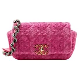 Borsa a patta Chanel in tweed rosa