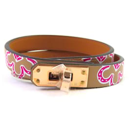 Hermès Mini Kelly Double Tour Lucky Daisy Leather Bracelet
