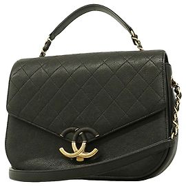 Borsa Chanel Half Coco nera in pelle di vitello