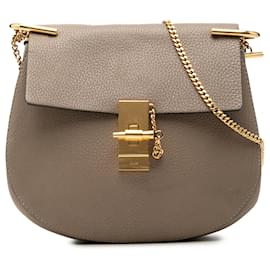 Chloé Drew Crossbody in pelle di vitello grana grossa marrone Small